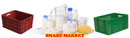 Молочные ящики и тара из пластика и пластмассы под молоко и молочную продукцию